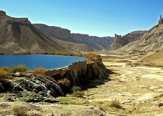 Band-e Amir - Central Afghanistan. Is one of the few rare natural lakes in the world which are created by travertine systems, all of which are on UNESCO World...