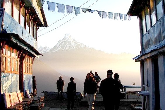 Breathtaking view of Machapuchare peak from Tadapani, Nepal