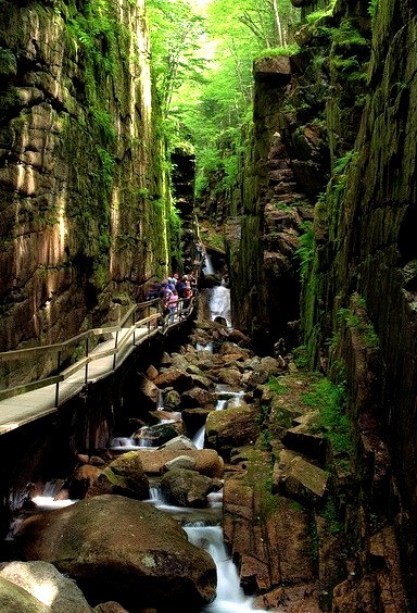 Flume hike in Franconia Notch State Park, New Hampshire, USA