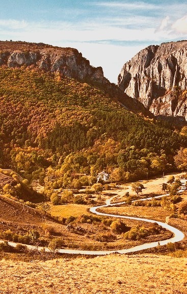 The road to Turda Gorge in Transylvania, Romania