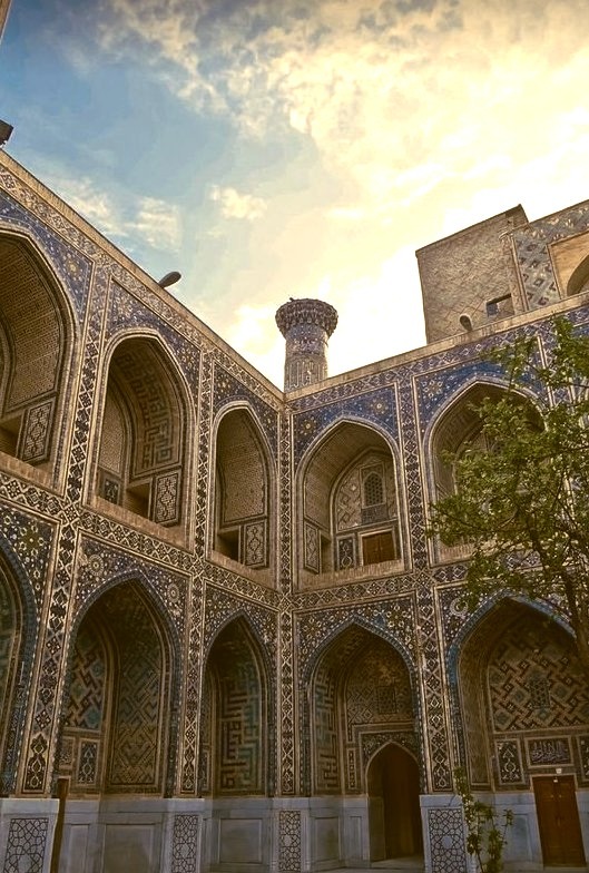 Courtyard of Tilya-Kori Madrasah, Samarkand / Uzbekistan