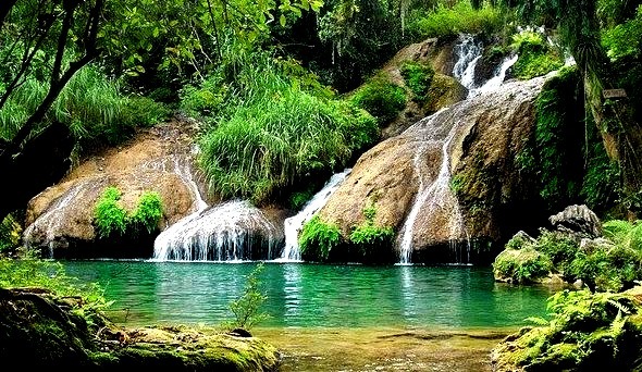El Nicho waterfall near Cienfuegos, Cuba