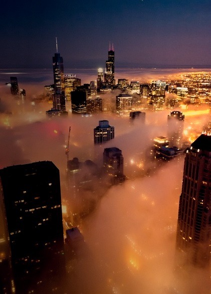 Foggy Night, Chicago, Illinois