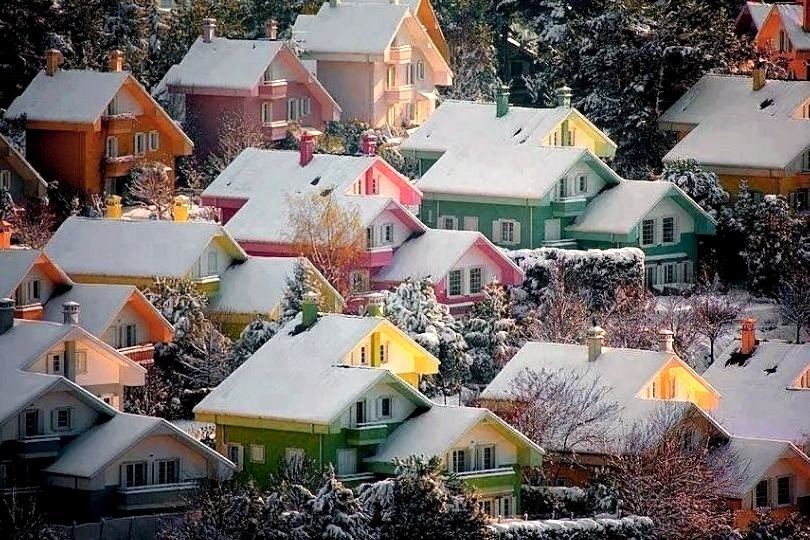 Snow Sunset, Bergen, Norway